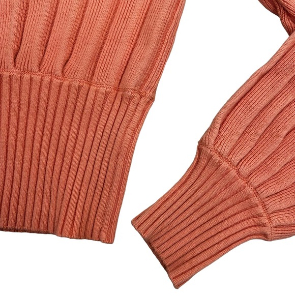 Aritzia Wilfred Plunge Front Cardigan Size Large Peach V-Neck Merino Wool Blend - Picture 10 of 14